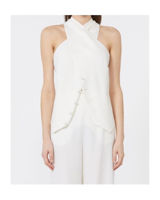 Max Mara White Pianoforte Selva Button-Up Gilet