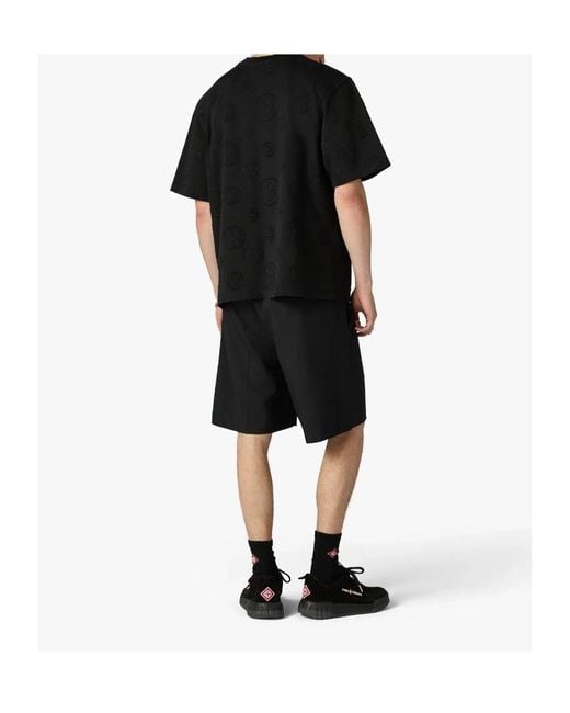 Casablanca Black Monogram Appliqué Oversized T-Shirt for men