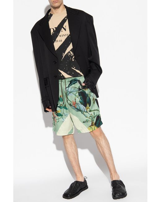 Dries Van Noten Black Logo Printed Crewneck T-Shirt for men