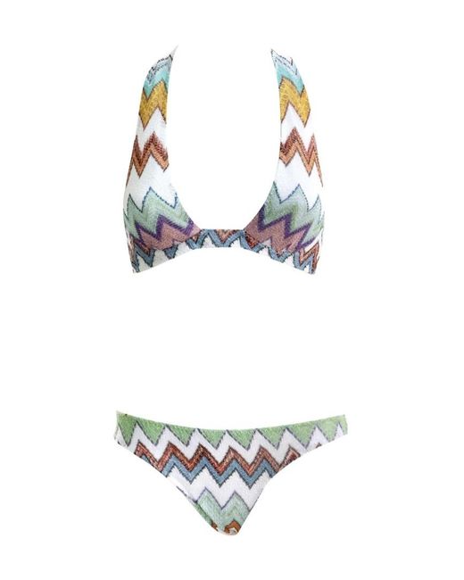 Missoni White Zigzag Tied Bikini