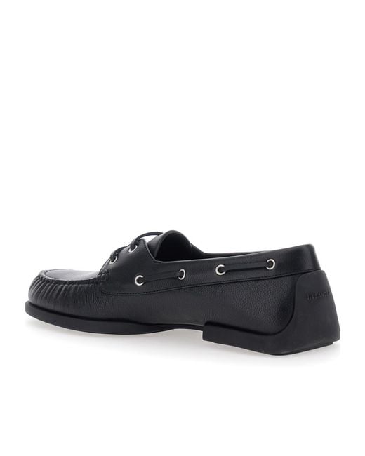 Jil Sander Black Ruched Detailed Loafers for men