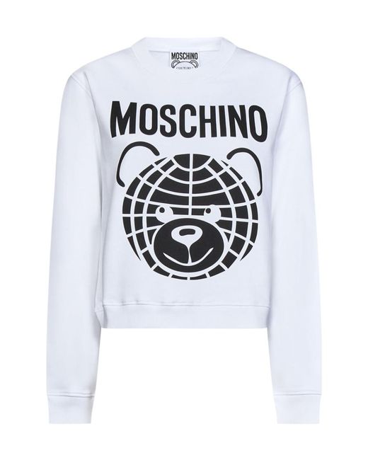 Moschino White Teddy Bear Sweatshirt