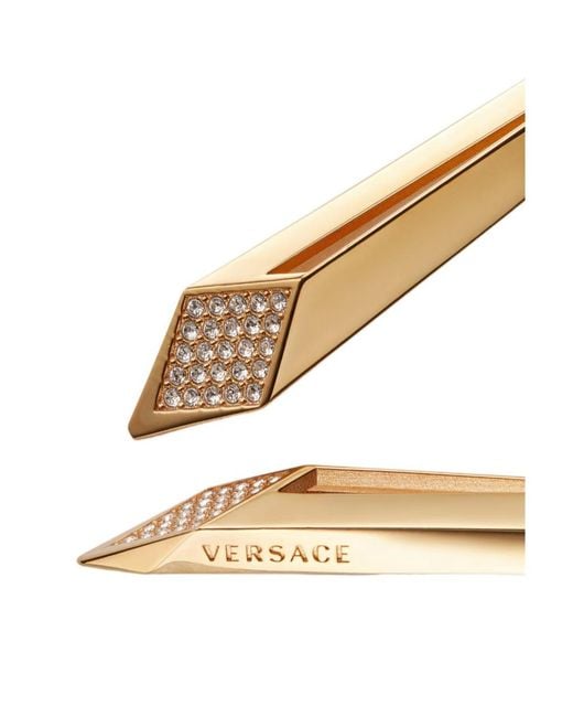Versace Metallic Blade Crystal Earrings