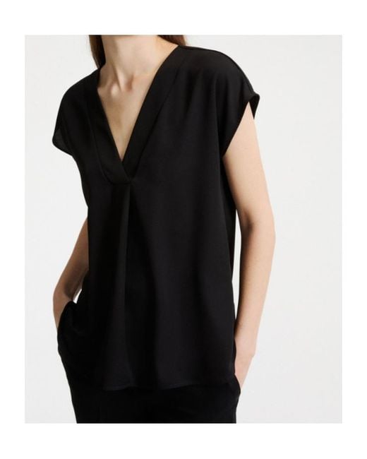 Marella Black Fluid Satin Blouse