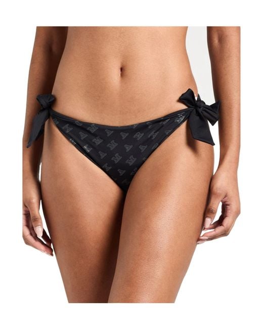 Max Mara Black Logo-Print Bikinis