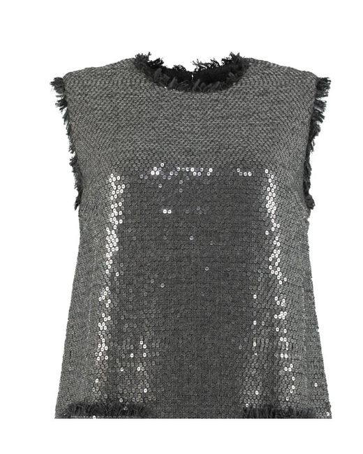 MSGM Gray Sleeveless Dress