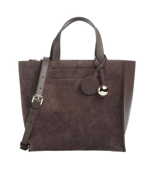 Furla Brown Structured Tote Bag