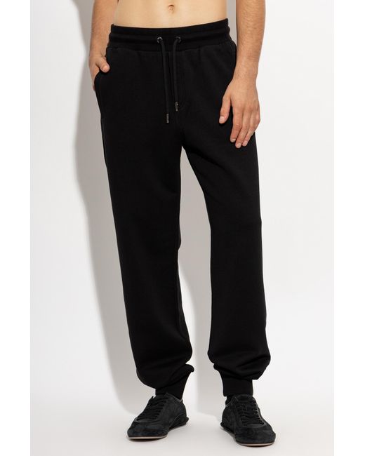 Dolce & Gabbana Black Logo-Detailed Drawstring Joggers for men