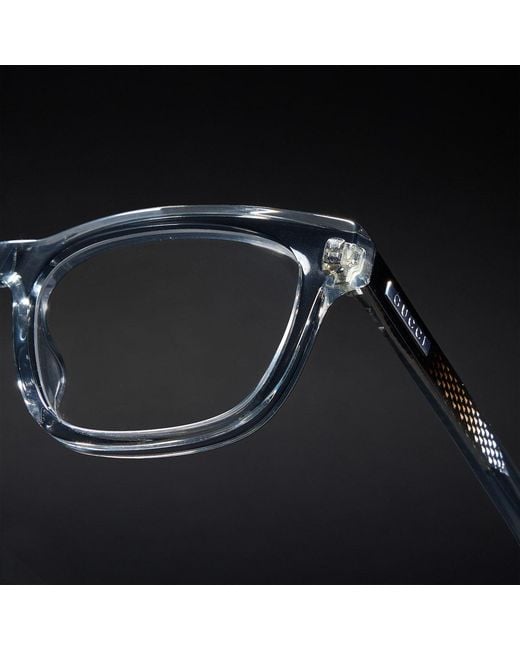Gucci White Rectangular Optical Frame for men