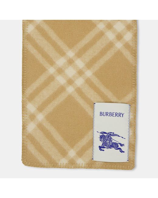 Burberry White Plaid Scarf for men
