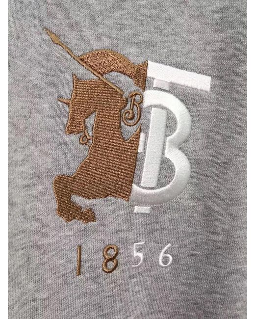 Burberry Gray Hooded Drawstring Sweater for men