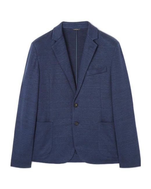 Loro Piana Blue Two-Button Patch-Pocket Jacket for men