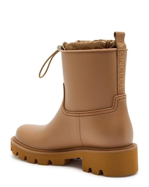 Moncler Brown Kickstream Rubber Wellington Ankle Boots