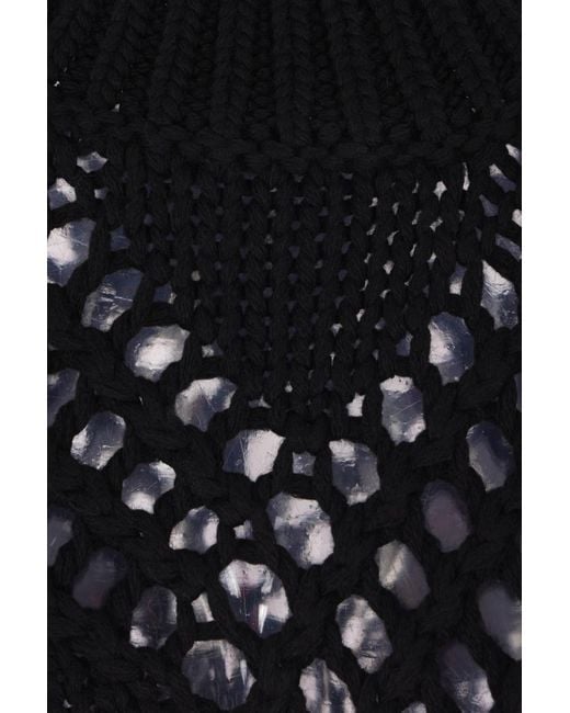 Jil Sander Blue Long-Sleeved Hollow Sweater