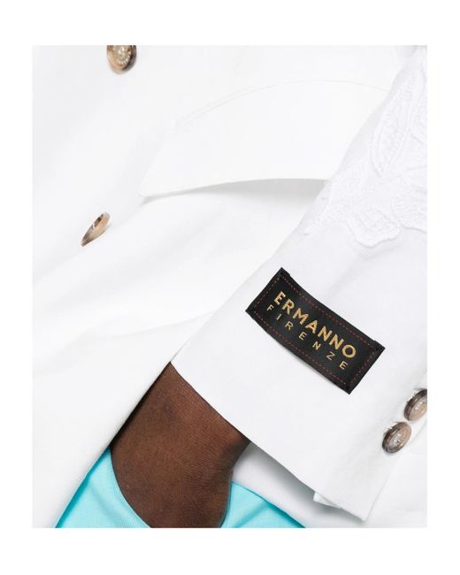 ERMANNO FIRENZE White Double-Breasted Blazer