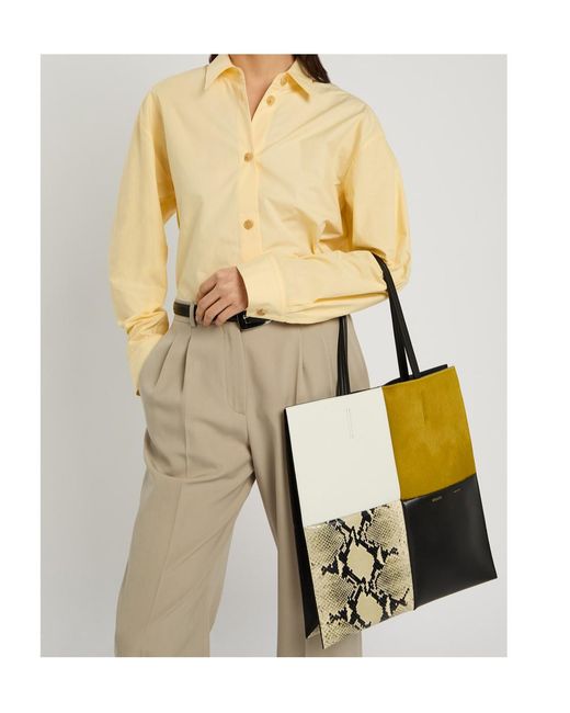 Khaite Metallic Piper Patchwork Leather Tote Bag