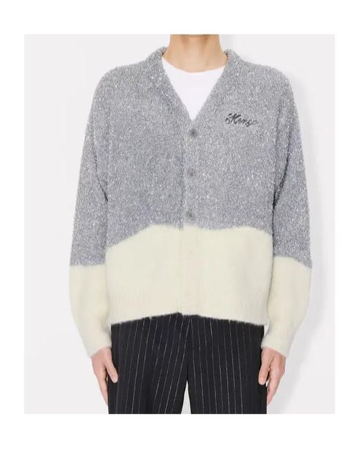 KENZO Gray Winter Holidays' Tinsel Cardigan for men