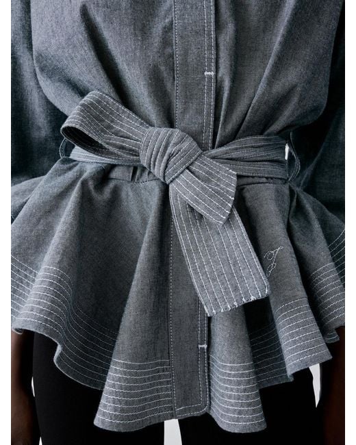 Jacquemus Blue Belted Peplum Jacket