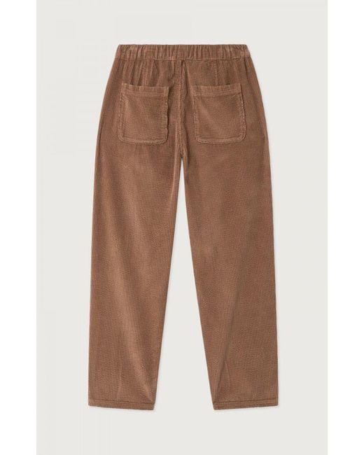 American Vintage Brown Corduroy Straight-Leg Pants for men