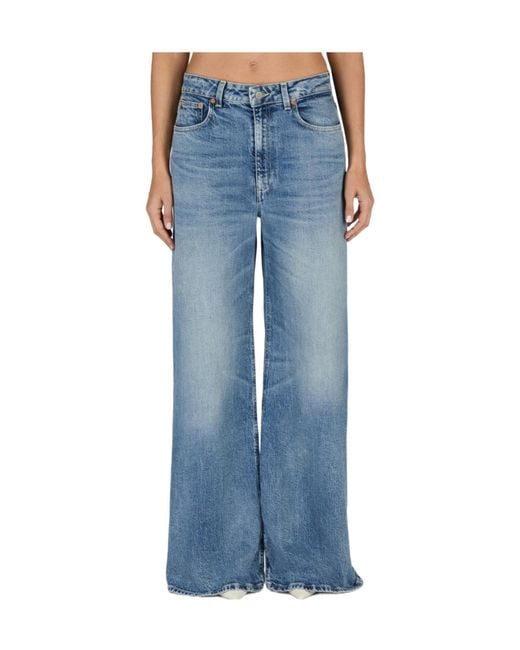 Dondup Blue Beatrix Wide-Leg Jeans