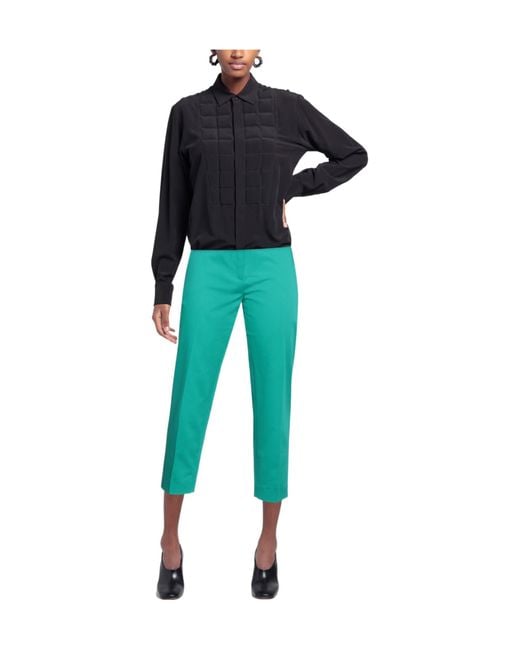 Max Mara Green Plain Colour Casual Trousers