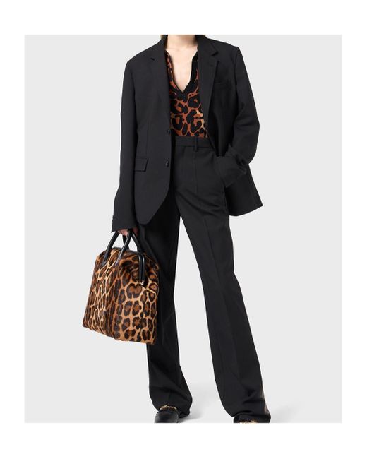 Blumarine Black Lettering-Print Single-Breasted Blazer