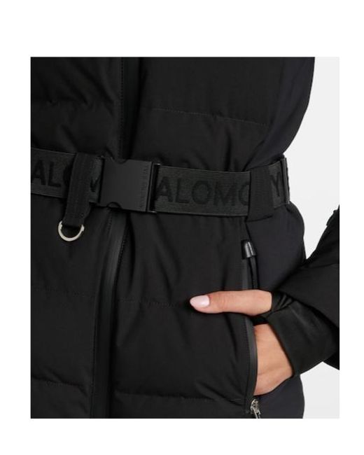 Yves Salomon Black Solid-Color Ski Jacket