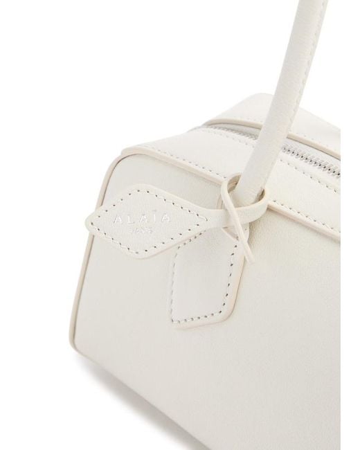 Alaïa White Le Teckel Medium Grained Leather Shoulder Bag