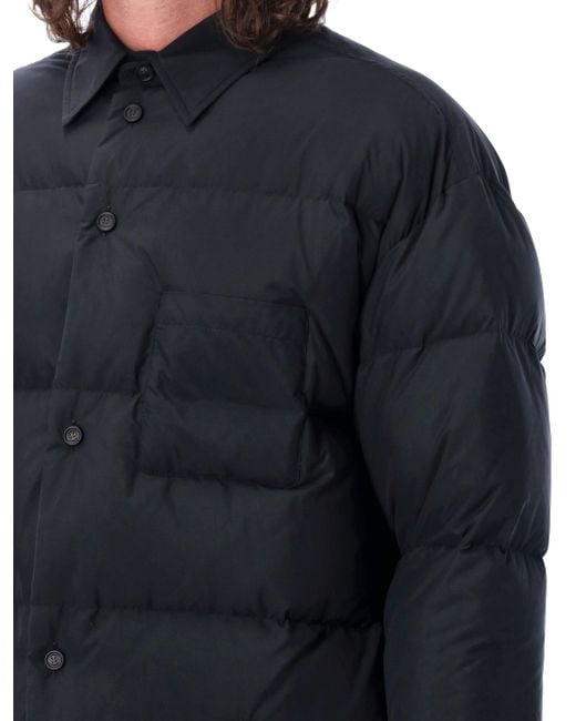 Off-White c/o Virgil Abloh Blue Buttoned Long-Sleeved Puffer Jacket for men