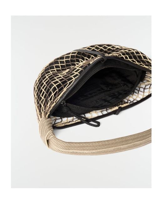 Lemaire Black Fortune Croissant Filt Zip-Up Shoulder Bag