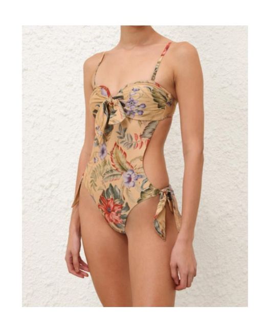 Zimmermann Natural Coco Scarf Tie 1Pc Swimsuit