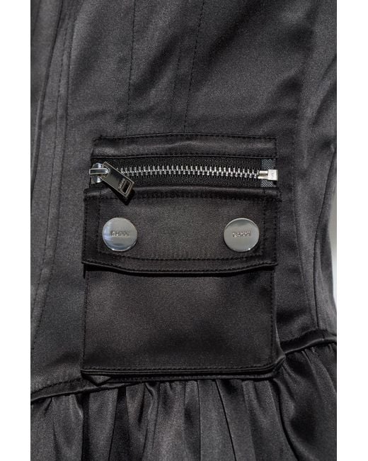 Ganni Black Corset-Style Mini Dress