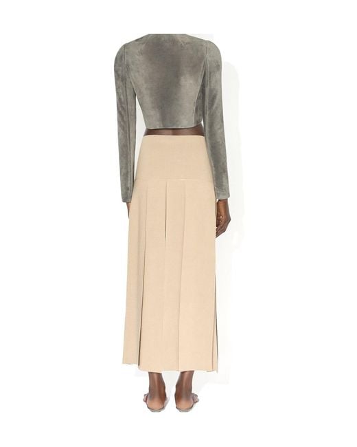 Alaïa Gray Suede Goatskin Tailored Jacket