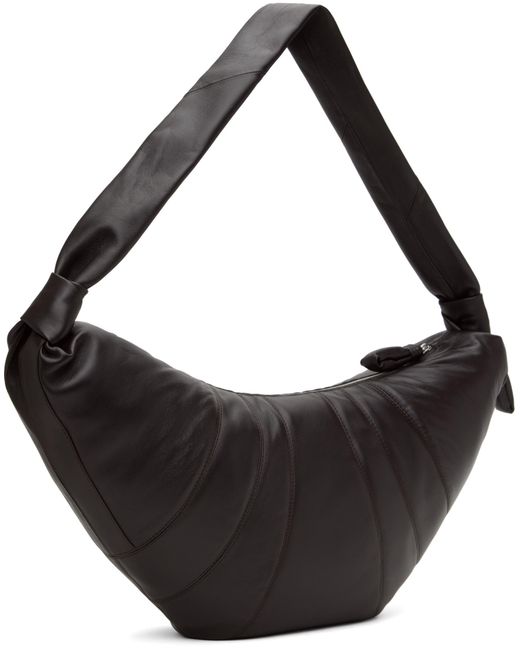 Lemaire Black Large Croissant Zipped Shoulder Bag for men