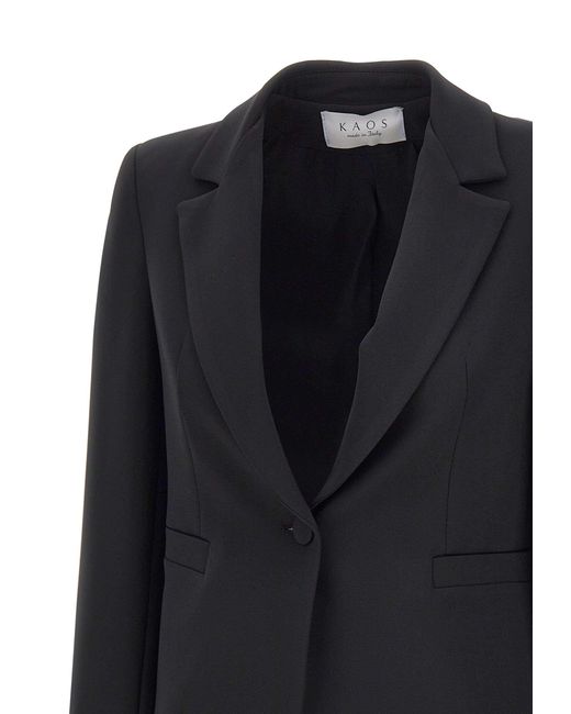 Kaos Black Crepe Blazer Jacket