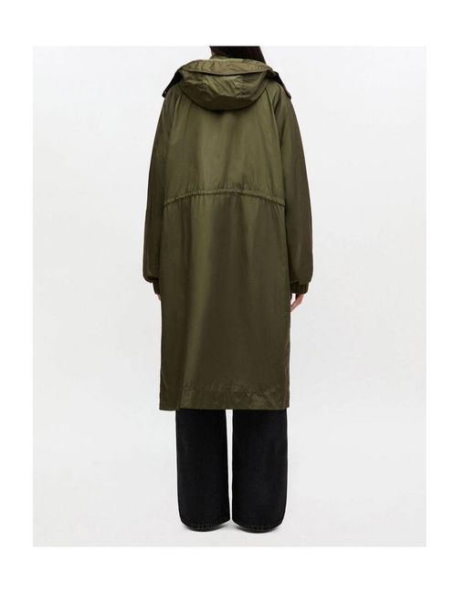 Ganni Green Hooded Parka Coat