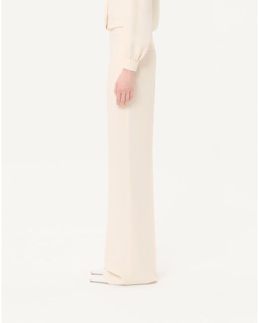 Valentino Natural Crease Detailed Straight-Leg Pants
