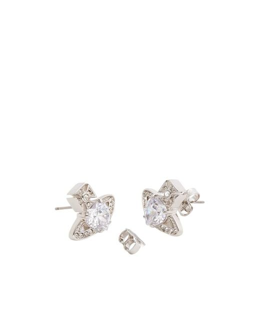 Vivienne Westwood White Embellished Orb Stud Earrings
