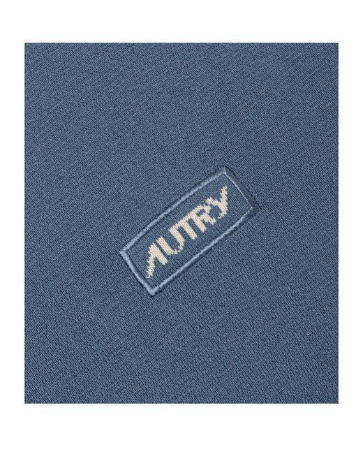 Autry Blue Logo Patch Zipped Jacket for men