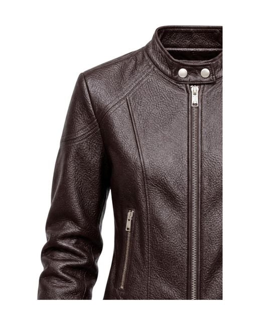 Guess Brown Zip-Up Panelled Jacket