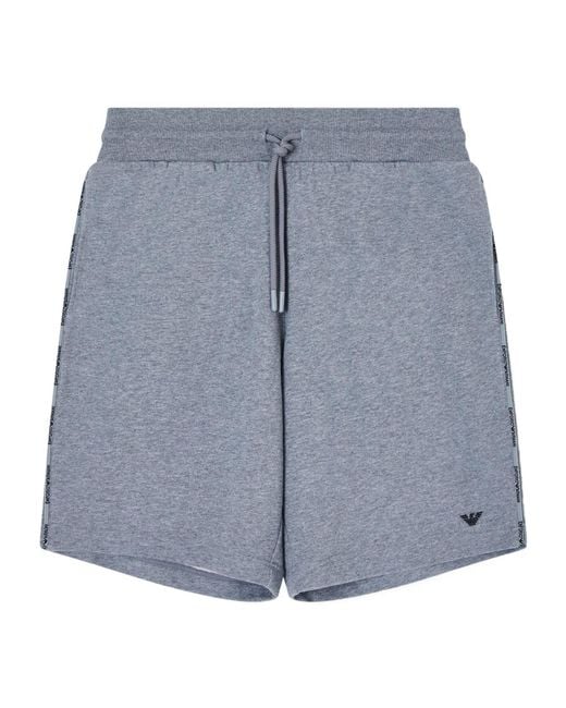 Emporio Armani Blue Logo Athletic Shorts for men