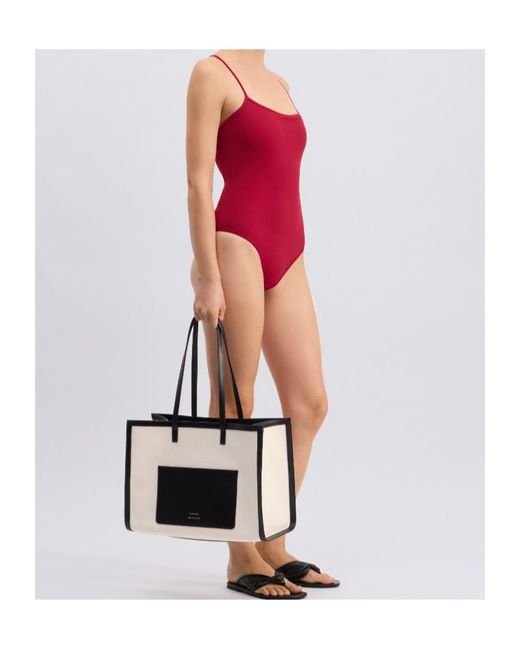 Loulou de Saison Red Itak Lds Criss-Crossing Straps Swimsuit
