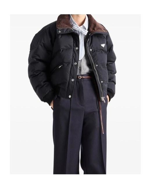 Prada Blue Quilted Down Jacket