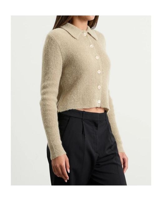 Our Legacy Natural Ribbed Pointed-Collar Cardigan