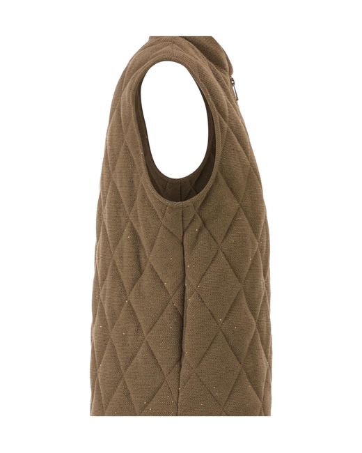 Fabiana Filippi Green Sequin Embellished Quilted Waistcoat