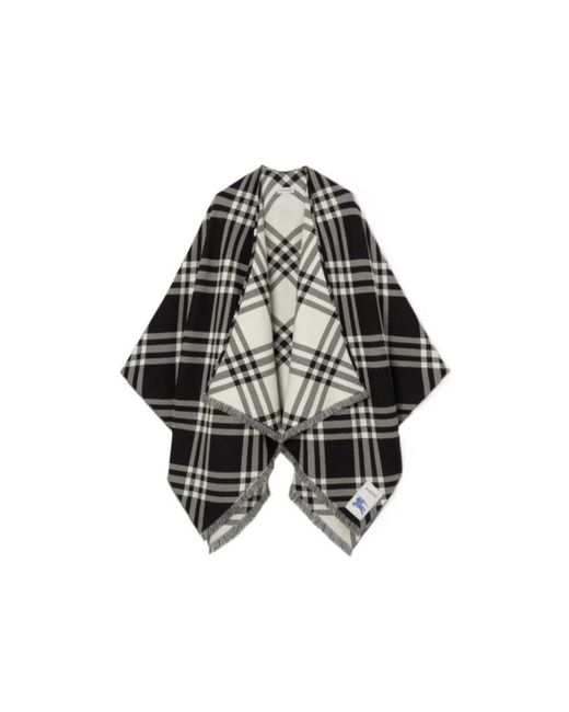 Burberry Multicolor Checked Embroidered Cape