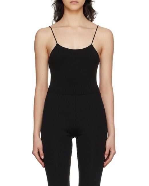 The Row Black Logo Suspender Jumpsuit