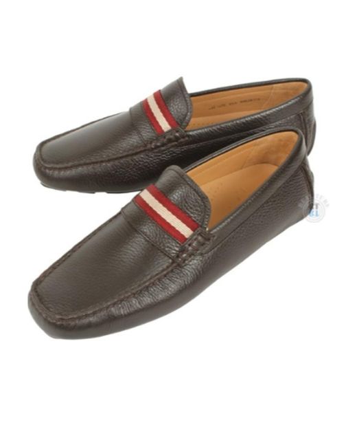 Bally Brown Logo Details Business Casual Shoes for men
