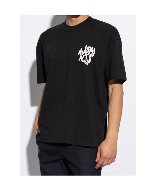 AllSaints Black Graphic Logo T-Shirt for men