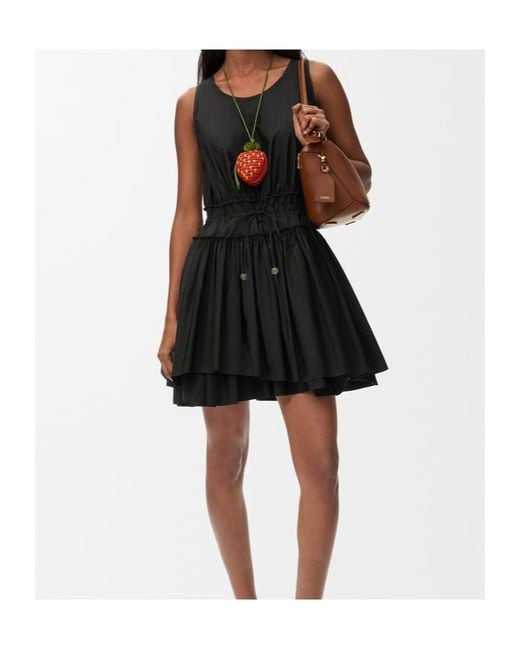 Loewe Black Drawstring Mini Dress